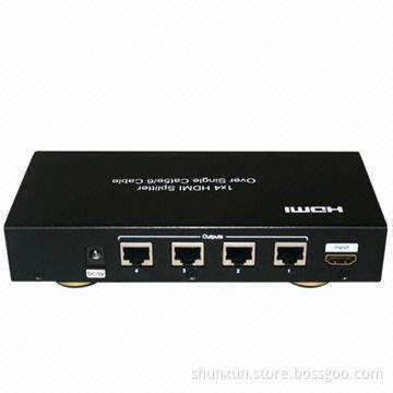 HDMI Splitter, 1 to 4 UTP Output, Supports 3D, Transmit to 50m